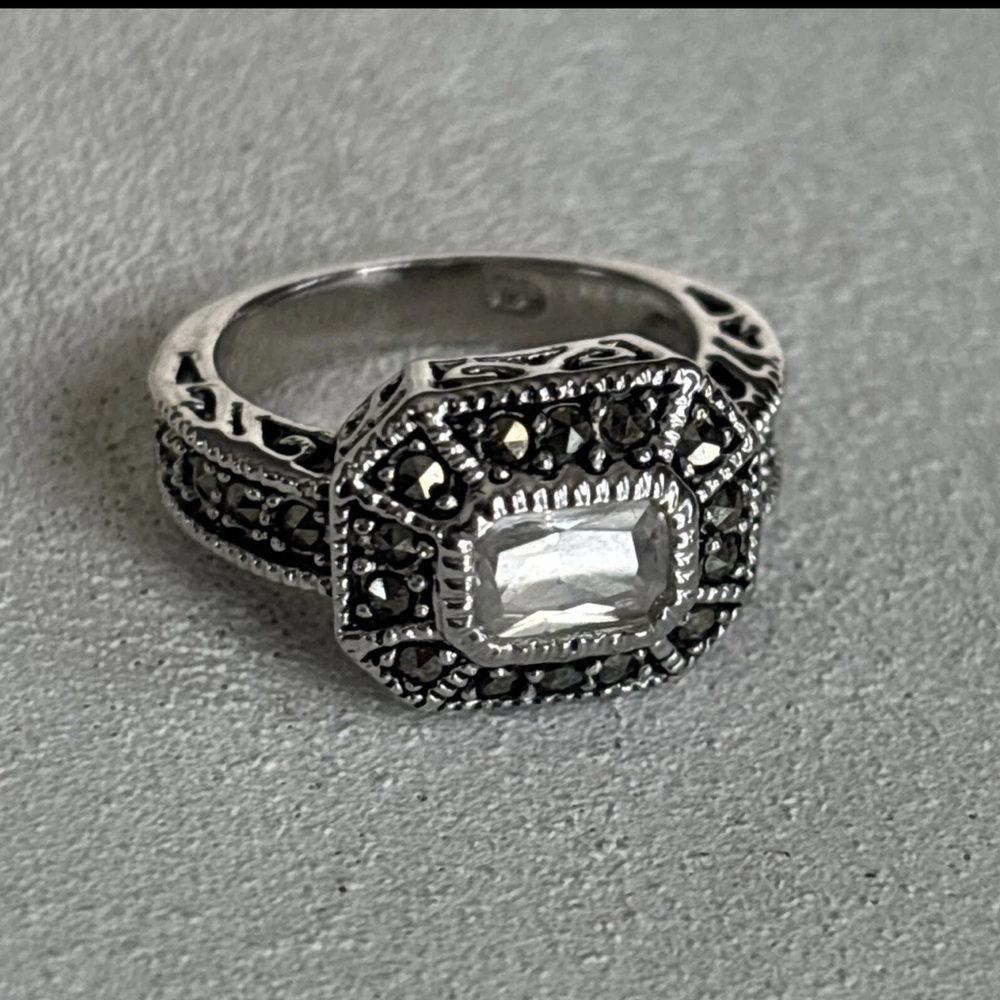 Reign Genuine Marcasite and CZ Ring Women's Ring Size 6 - Picture 14 of 14